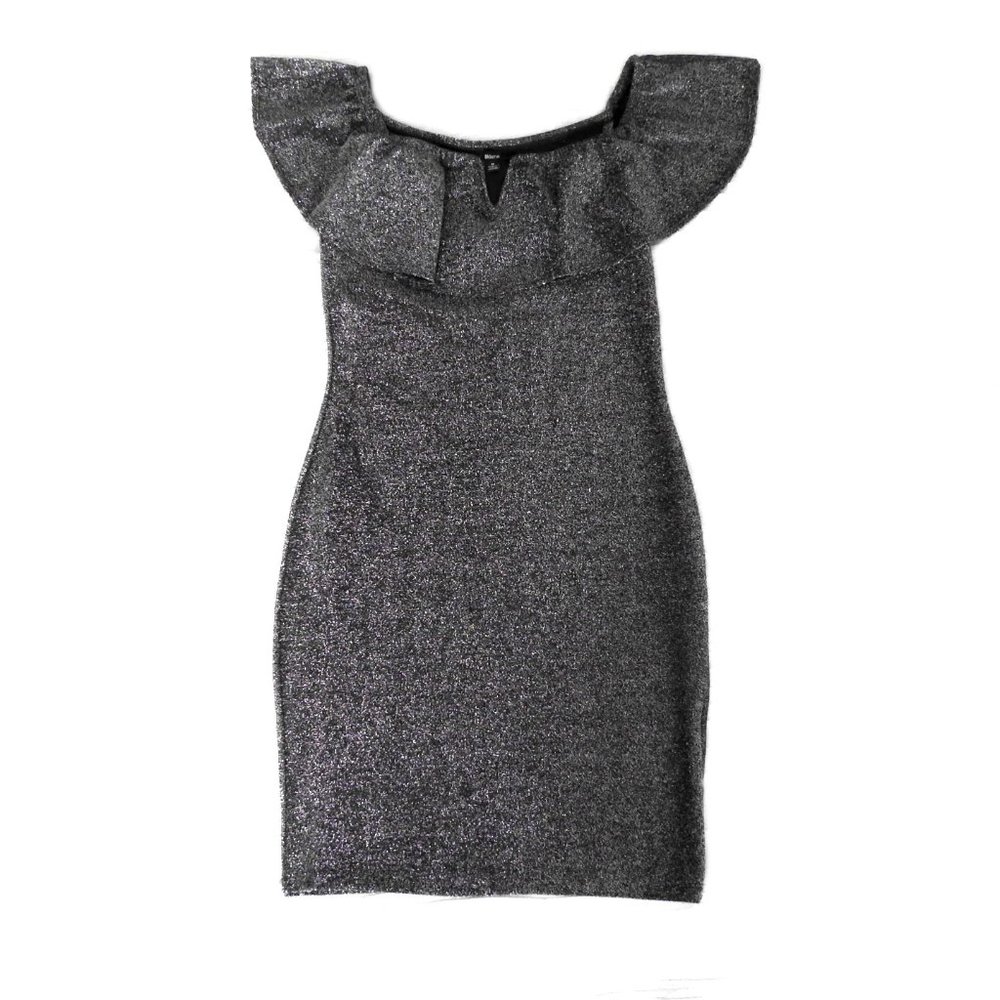 Blashe Babydoll Coquette Cocktail Black Lurex Shimmer Mini Dress Size M Valance